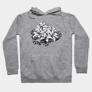 Flowers and Chains black and white Hoodie